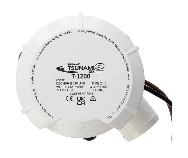 Трюмная помпа tsunami mk2 1200, 12 В