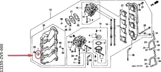 Анод алюминиевый Honda 25-225