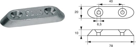 Анод цинковый Polipodio, для Suzuki DF8A-9.9A/DF9.9-50;DT3.5-140. Аналог 55300-95500