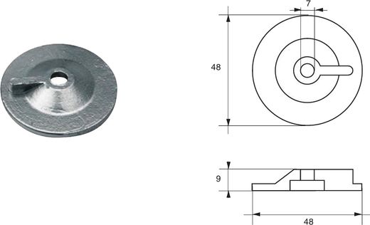 Анод цинковый Polipodio, для Suzuki DF9.9-15 . Аналог 55321-93900