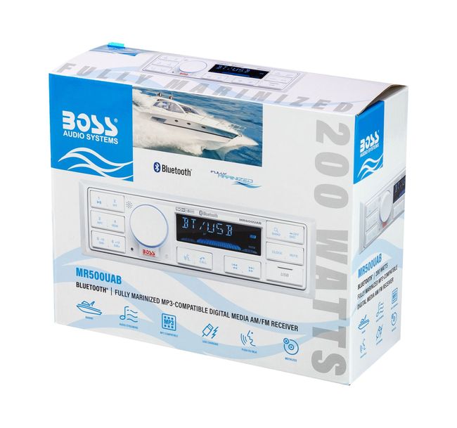 Морская магнитола 1DIN BOSS MR500UAB