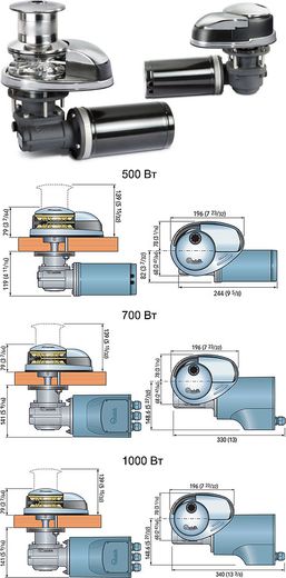 Якорная лебедка «Prince DP2», 1000 Вт, 24 В, с барабаном, цепь 8 мм