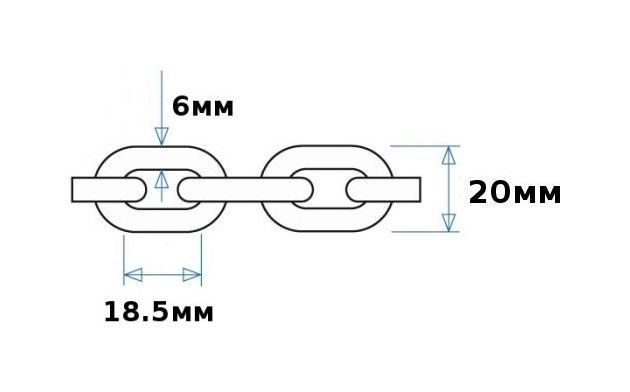 Цепь якорная нержавеющая 6 мм, DIN766