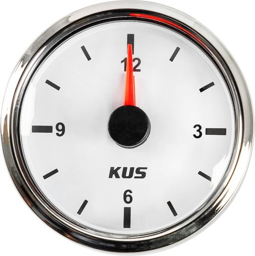 Часы кварцевые, аналоговый белый циферблат, нержавеющий ободок, д. 52 мм