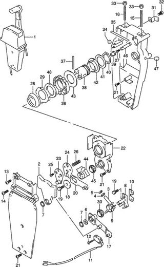 Дистанционное управление Suzuki DF 25-250, постовое, 67200-93J13, Marine Rocket