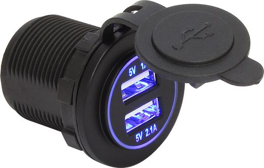 Гнездо питания с usb-разъемами, 3,1 а, подсветка