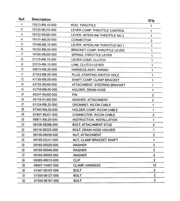 Комплект по переделке мотора Suzuki DF9.9B/DF15A/DF20A под дистанционное управление