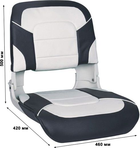 Кресло пластмассовое складное с подложкой All Weather High Back Seat, белый/чёрный