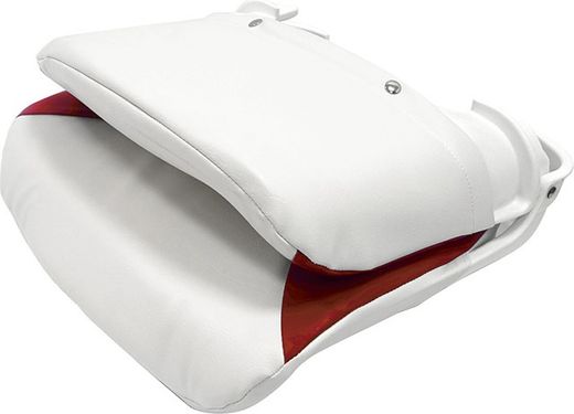Кресло для катера (яхты) пластмассовое складное с подложкой Deluxe All Weather Seat, белый/красный