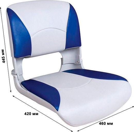 Кресло пластмассовое складное с подложкой Deluxe All Weather Seat, белый/синий