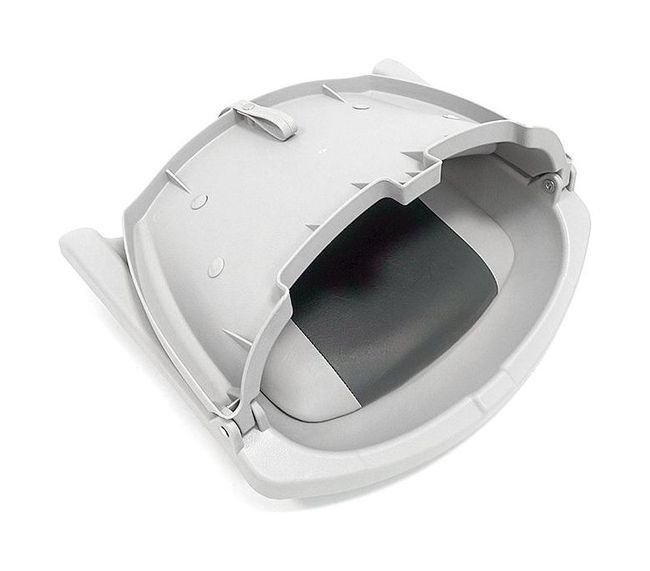 Кресло пластмассовое складное с подложкой Molded Fold-Down Boat Seat,серый/чёрный