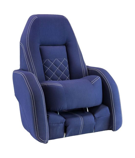 Кресло ROYALITA мягкое, подставка, обивка ткань Markilux темно-синяя
