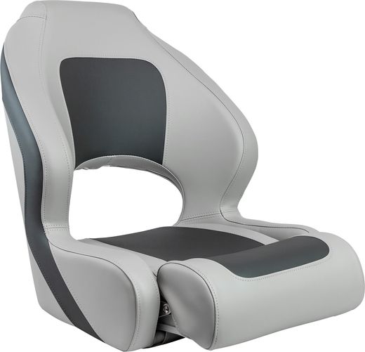 Кресло для катера (яхты) с болстером Delux Sport Flip Up, обивка винил, цвет угольный/серый (MR18003)