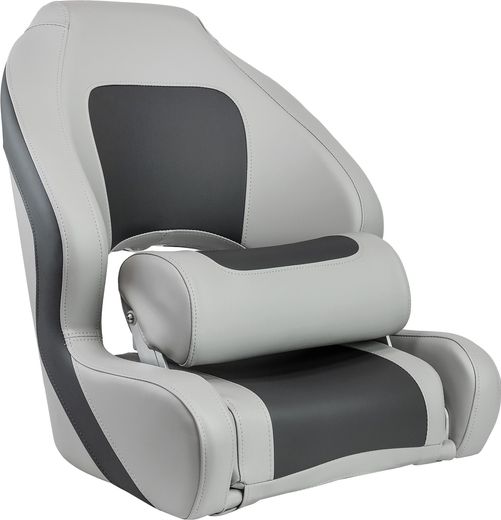 Кресло для катера (яхты) с болстером Delux Sport Flip Up, обивка винил, цвет угольный/серый (MR18003)