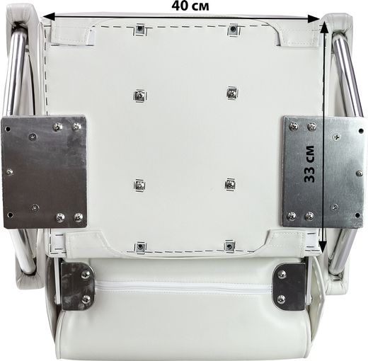 Кресло для катера (яхты) с перекидной спинкой и болстером Twin 46 Flip Up, обивка белый винил (15102W-MR)