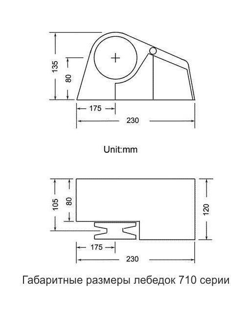 Лебедка якорная South Pacific 710F горизонтальная, 700Вт, 12 В,