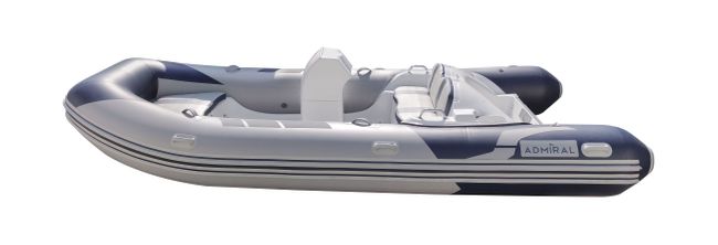 Лодка РИБ (RIB) Адмирал 470, с консолью, светло-серый/синий