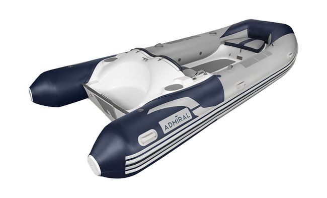 Лодка РИБ (RIB) Адмирал 470, с консолью, светло-серый/синий