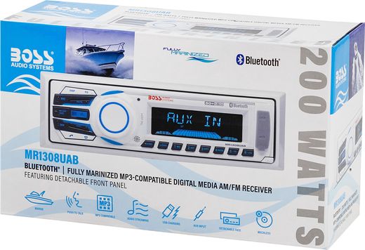 Морская магнитола 1DIN BOSS MR1308UAB