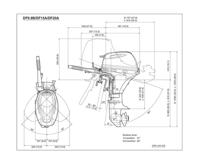 Мотор лодочный Suzuki DF20AEL