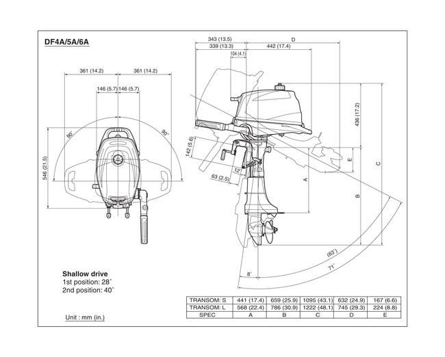 Мотор лодочный Suzuki DF5AS