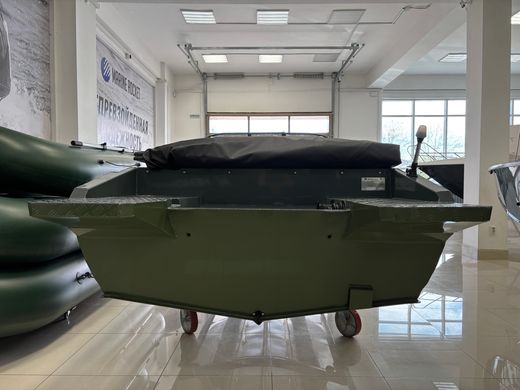 Моторная лодка, Неман 450 DCM PRO, зелёно-серая с Suzuki DF50ATL
