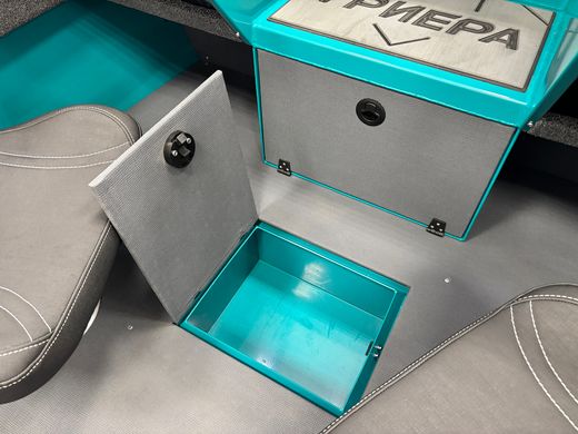 Моторная лодка, Триера 470 FISH, бирюзовый с Marine Rocket MREF60FVEL-T