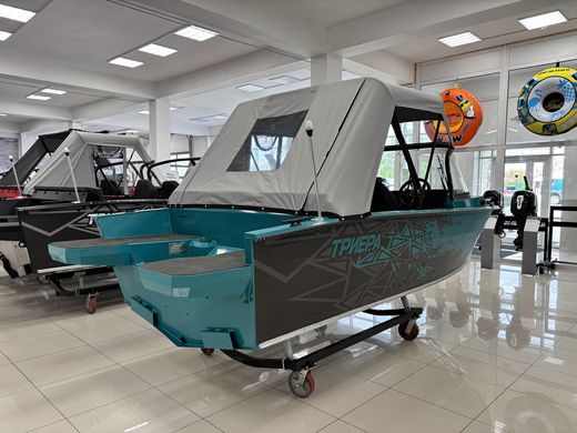 Моторная лодка, Триера 470 FISH, бирюзовый с Marine Rocket MREF60FVEL-T
