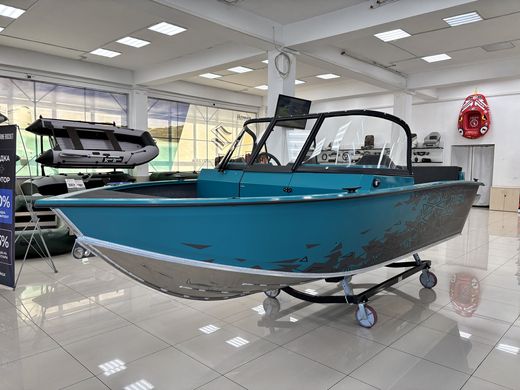Моторная лодка, Триера 470 FISH, бирюзовый с Suzuki DF60ATL