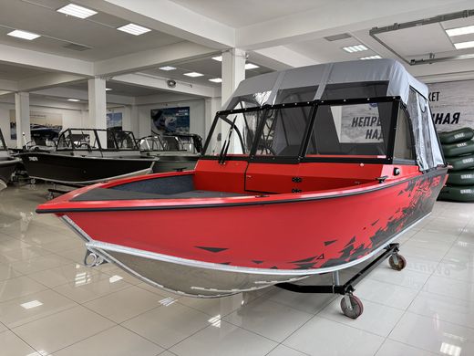 Моторная лодка, Триера 490 FISH, красный c Marine Rocket MREF60FUEL-T