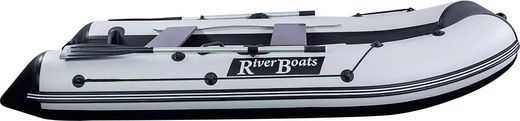 Надувная лодка ПВХ, RiverBoats RB 350 НДНД, серо-белый