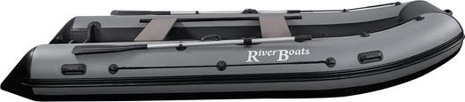 Надувная лодка ПВХ, RiverBoats RB 370 НДНД, серо-белый