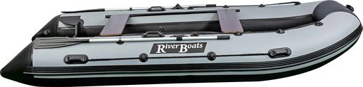 Надувная лодка ПВХ, RiverBoats RB 390 НДНД, черно-серый