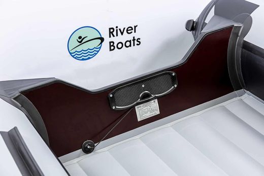 Надувная лодка ПВХ, RiverBoats RB 410 НДНД, серо-оранжевый