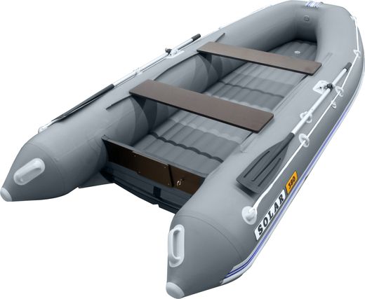 Надувная лодка ПВХ, SOLAR-380 К (Оптима), серый