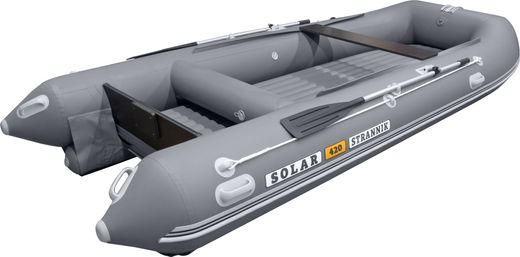 Надувная лодка ПВХ SOLAR-420 Strannik (Оптима), серый