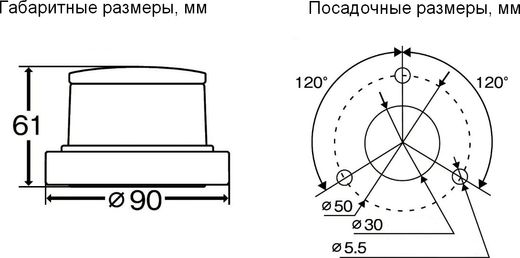 Огонь ходовой красный Koito, 112.5", светодиодный, 12V/24V