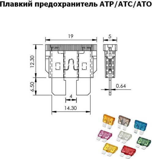 Блок на 10 предохранителей ATP/ATC/ATO с крышкой и индикацией исправности предохранителя