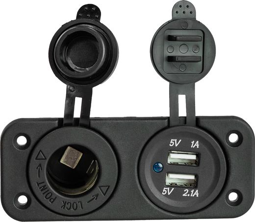 Панель с USB-разъемом 5в 2.1А и прикуривателем