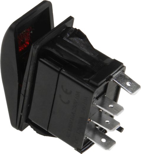 Переключатель двухпозиционный ON-ON 12 В/20А 4Р с подсветкой