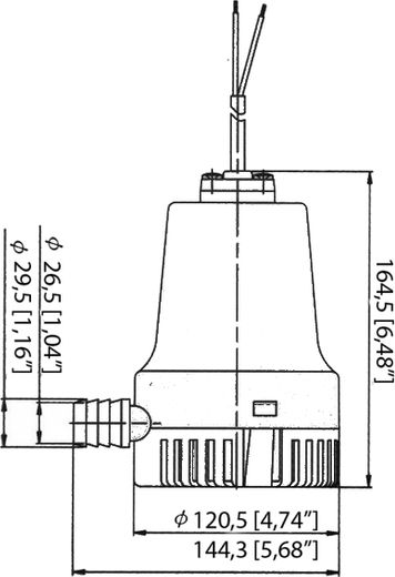 Помпа осушительная, 12 В, 1400GPH (5299 л/ч)