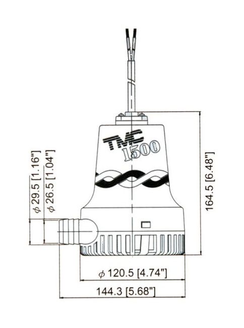 Помпа осушительная, 12 В, 1500GPH (5677.5 л/ч)