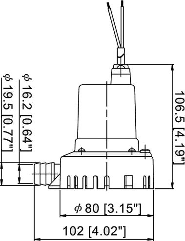 Помпа осушительная, 12 В, 400GPH (1514 л/ч)