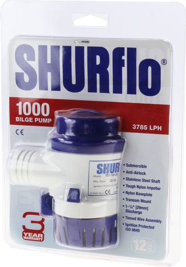 Помпа осушительная Shurflo, 12 В, 1000GPH (3785 л/час)