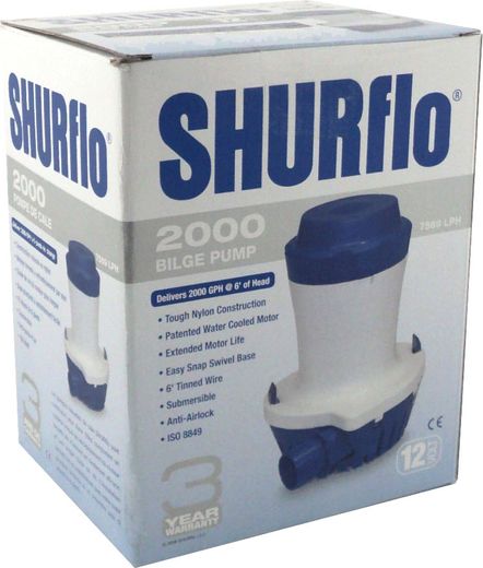 Помпа осушительная Shurflo, 12 В, 2000GPH (7569 л/час)