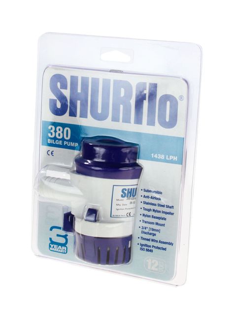 Помпа осушительная Shurflo, 12 В, 380GPH (1438 л/час)