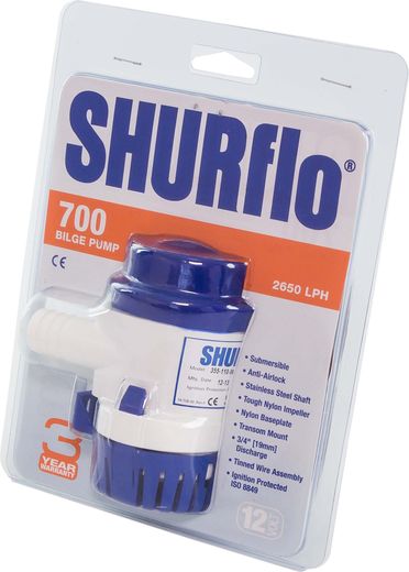 Помпа осушительная Shurflo, 12 В, 700GPH (2650 л/час)