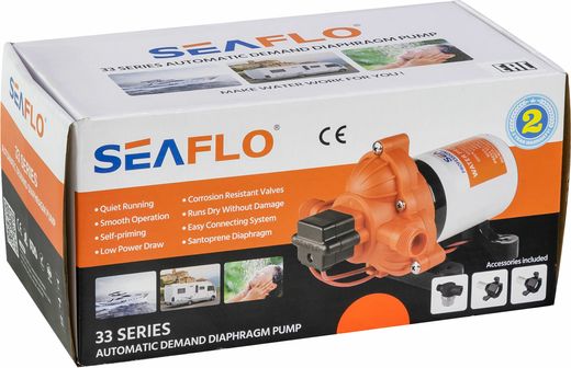 Помпа водоподающая мембранная SeaFlo, 12 В, 11.6 л/мин, 3.1 бар, 8 А