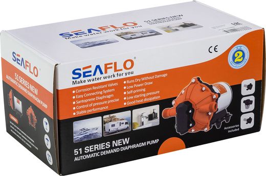 Помпа водоподающая мембранная SeaFlo, 24 В, 18.9 л/мин, 4.1 бар, 9 А