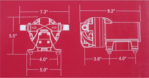 Помпа водоподающая мембранная Shurflo Extreme ProBlaster, 12 В, 20.24 л/мин, 45 PSI (3.1 бар)